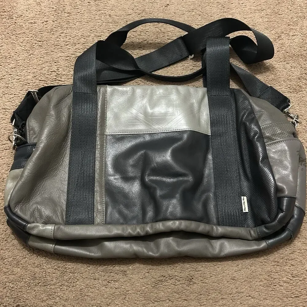 Mariclaro Re-Purposed Alaska Airlines Seat Covers Boeing 737 Duffle Bag Leather